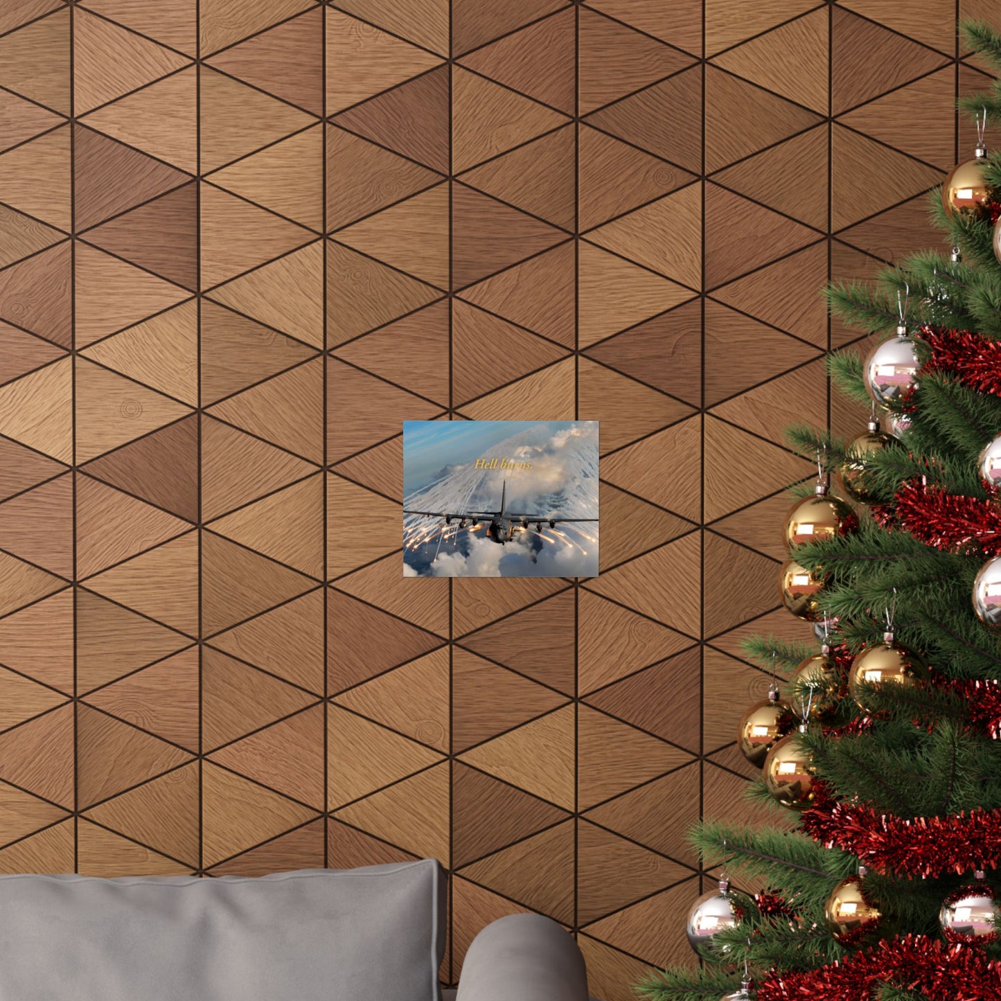 AC-130 Gunship "Hell Burns." Matte Horizontal Poster