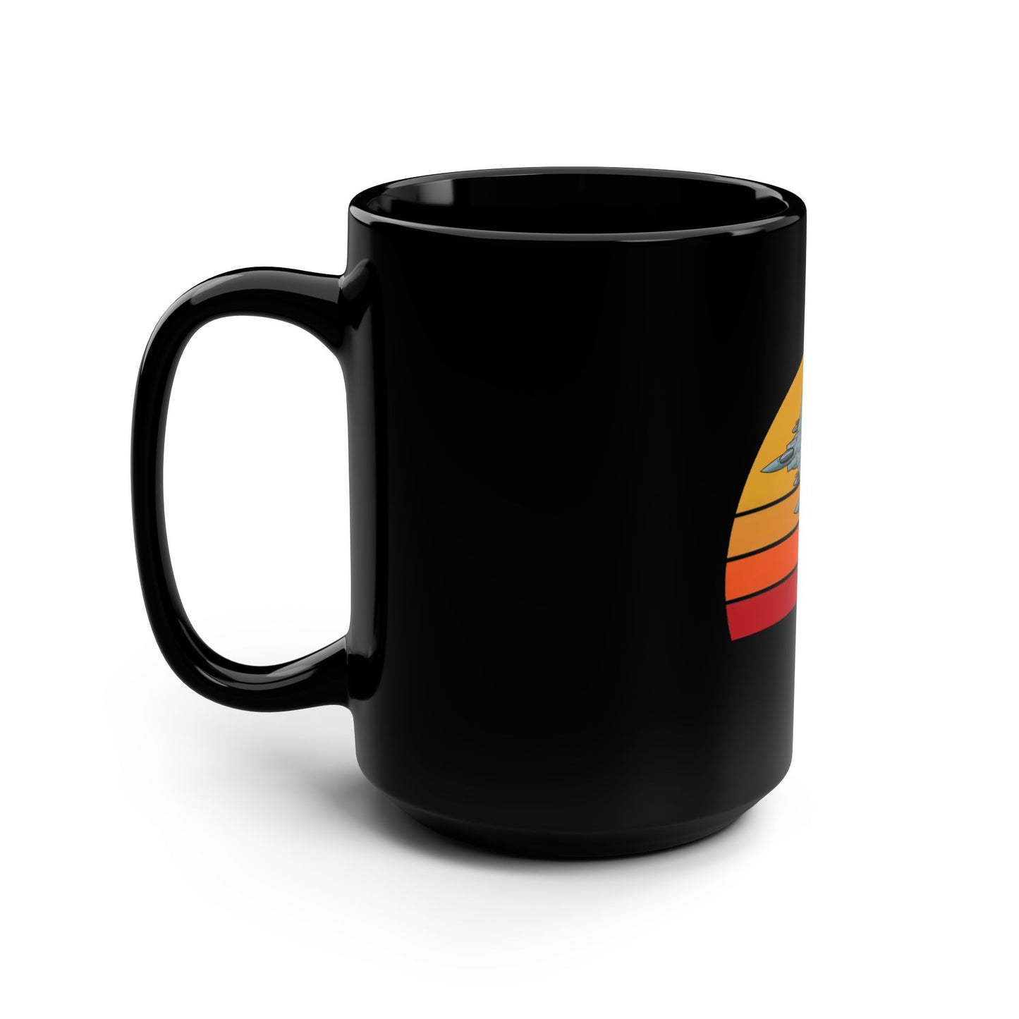 F-15 Retro Sunset Black Mug