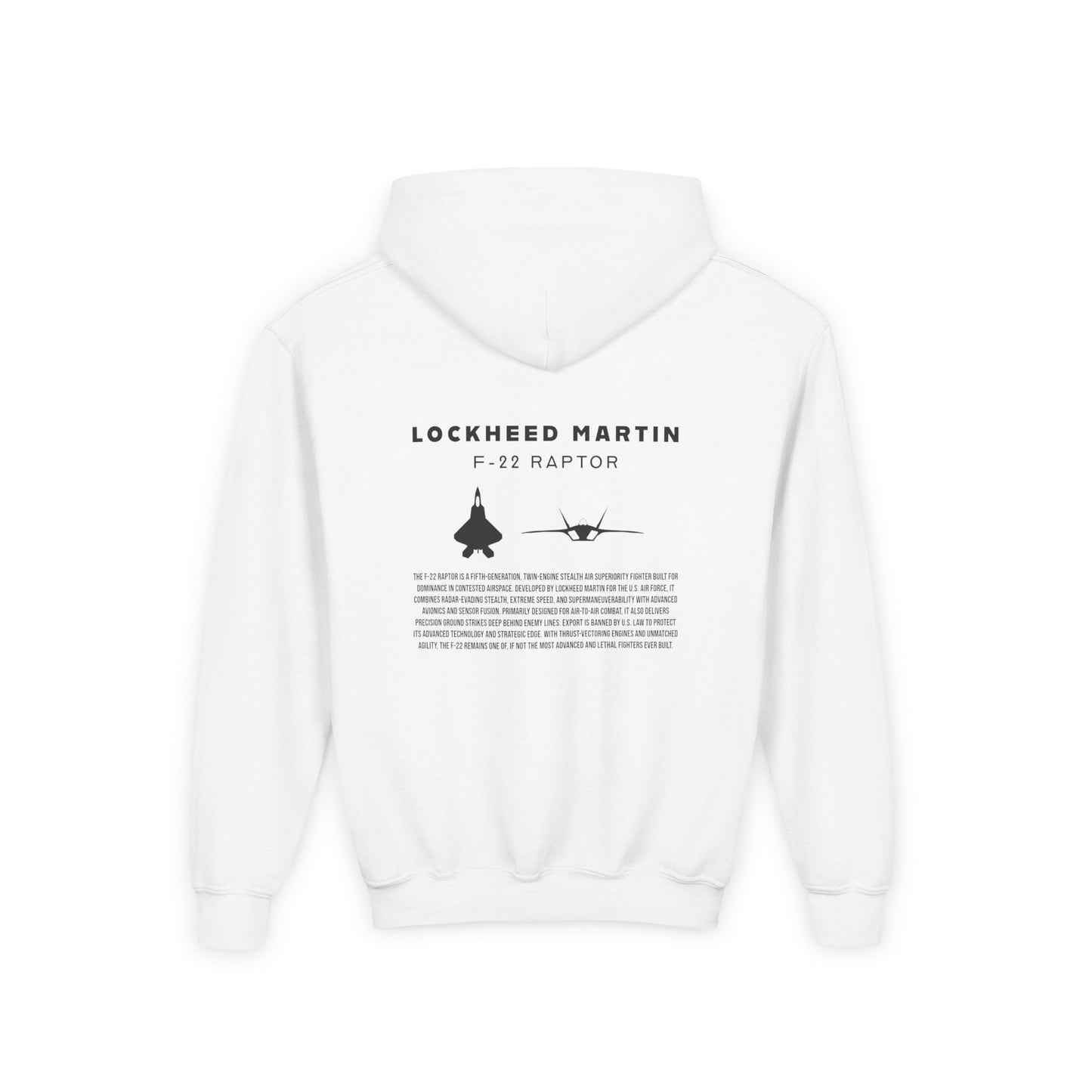 Youth F-22 Raptor Fighter Jet Unisex Hoodie