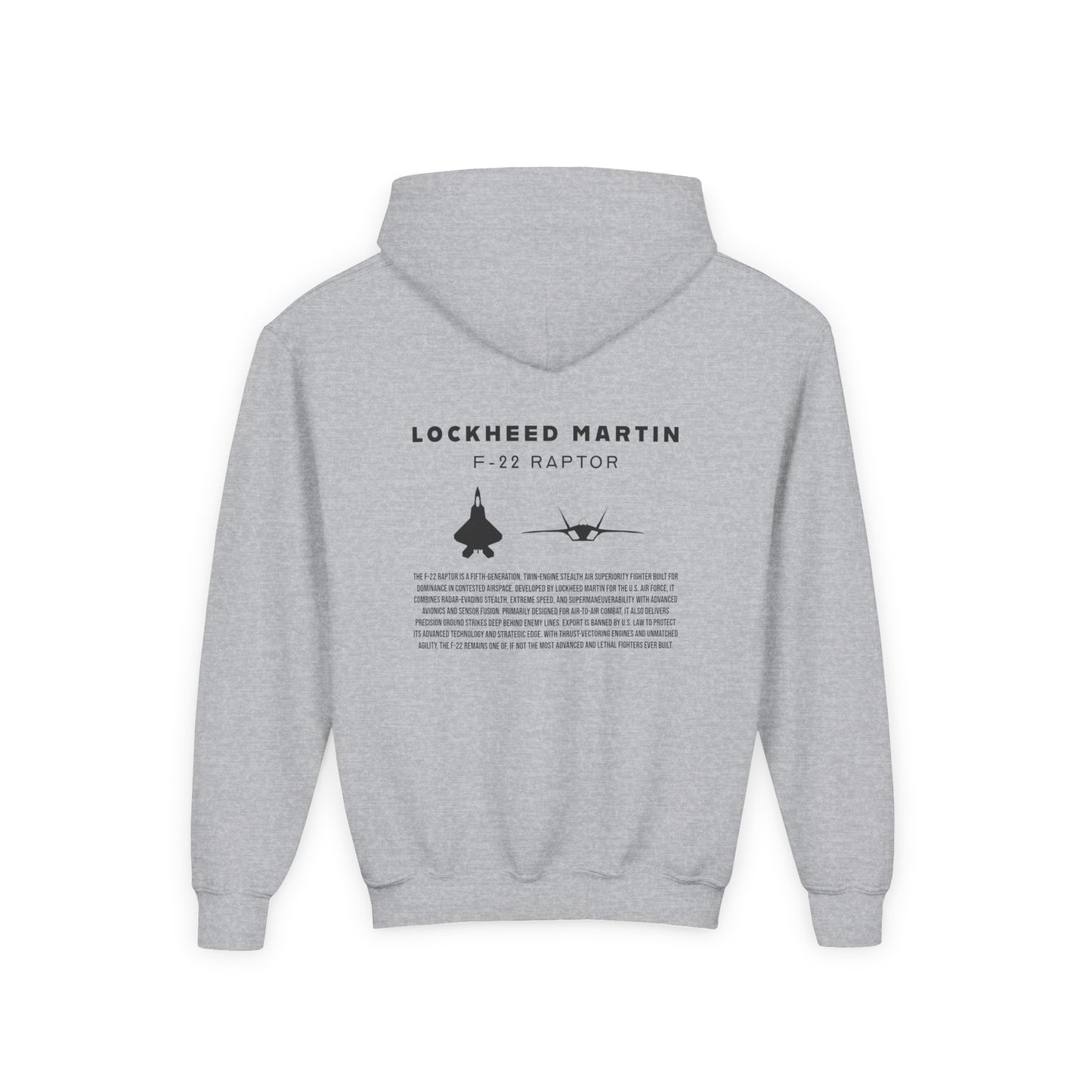 Kids F-22 Raptor Fighter Jet Unisex Hoodie