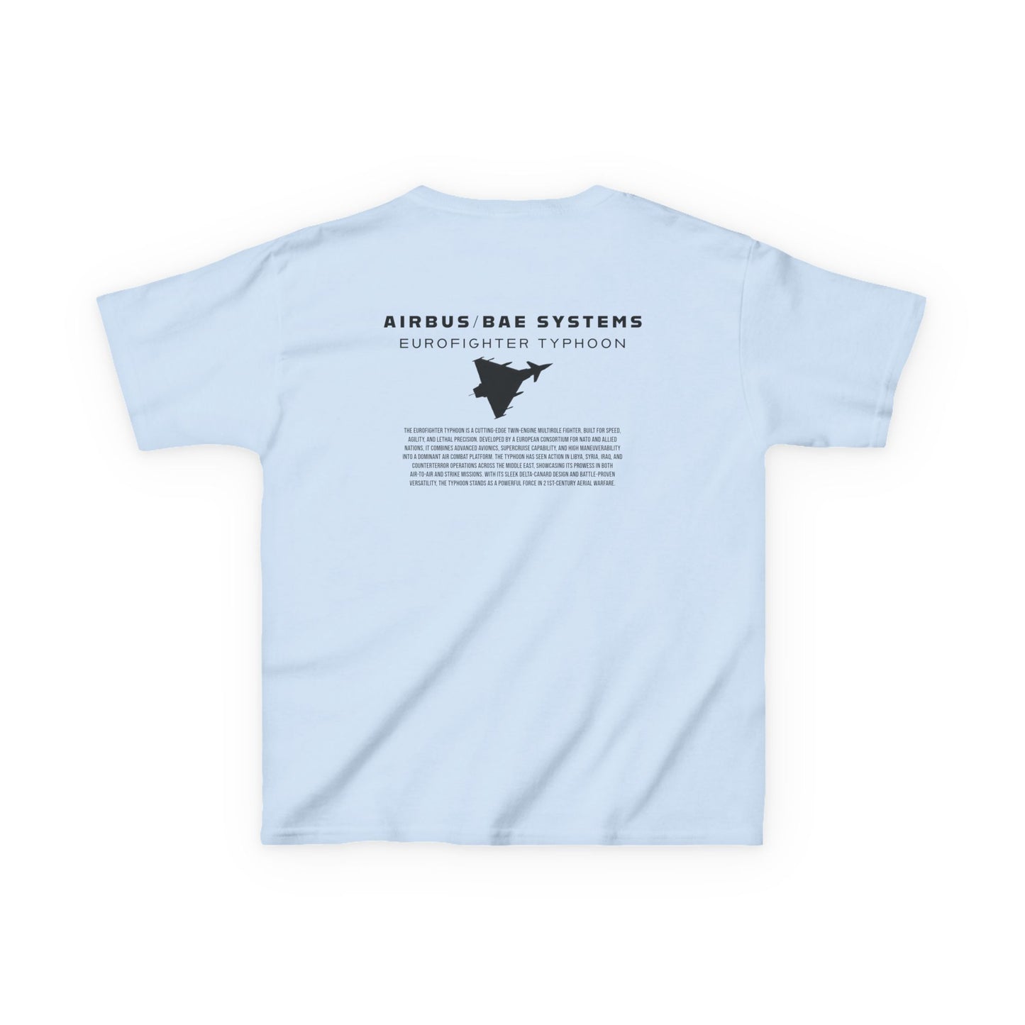 Camiseta unisex infantil del avión de combate Eurofighter Typhoon
