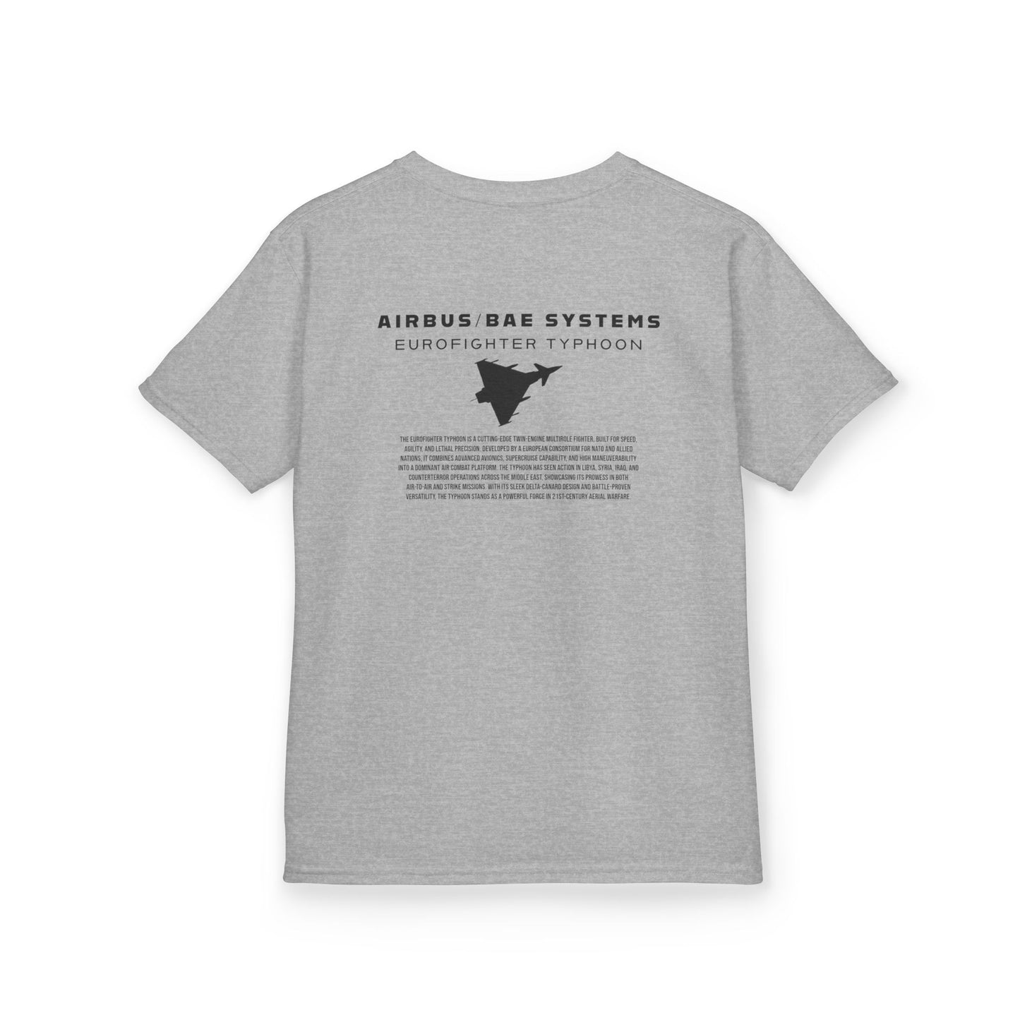 Camiseta unisex infantil del avión de combate Eurofighter Typhoon