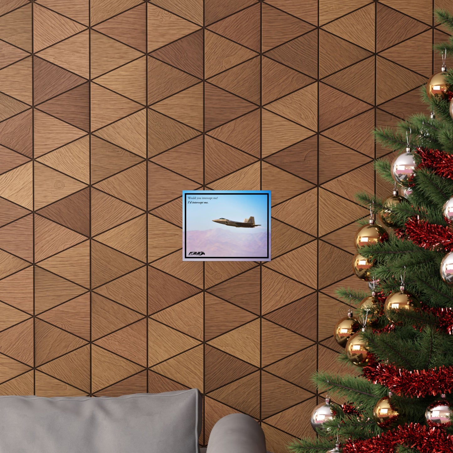 F-22 Raptor "I'd Intercept Me." Matte Horizontal Poster