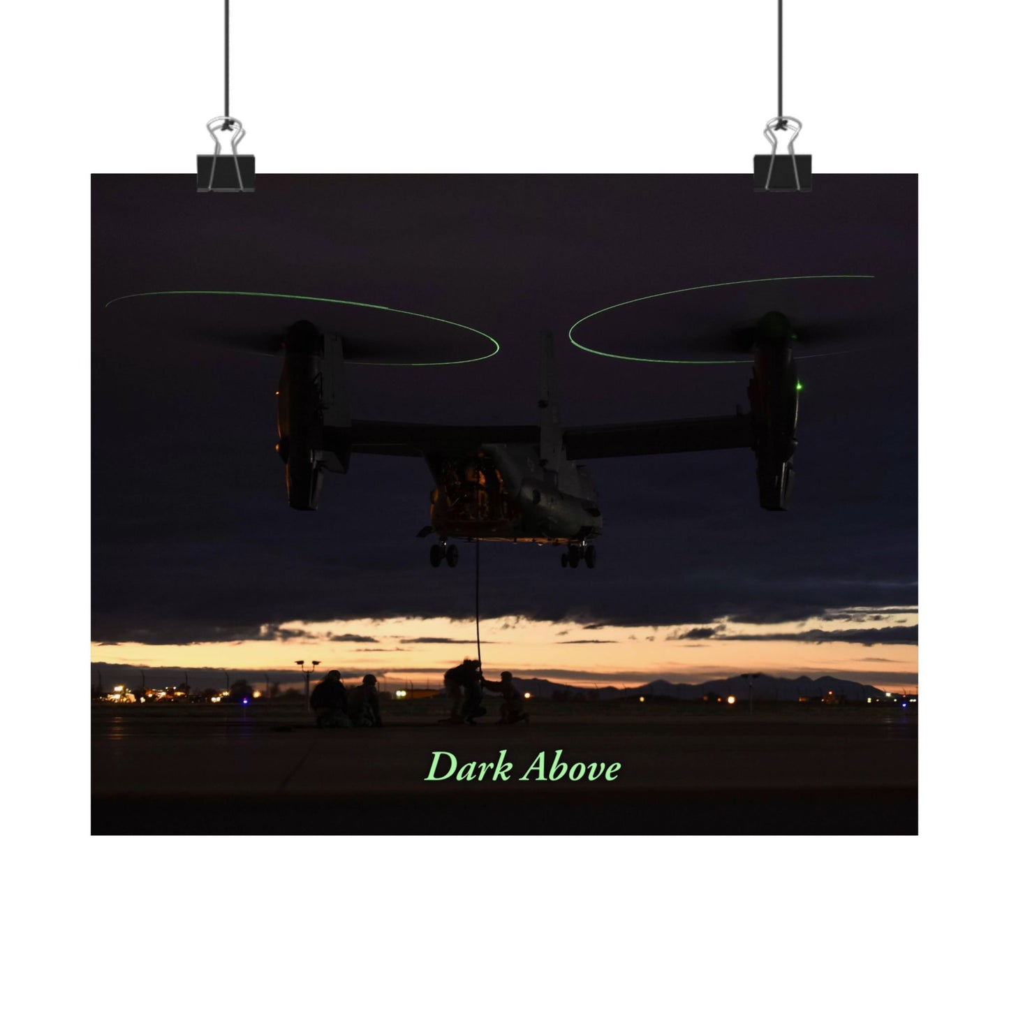 V-22 Osprey "Dark Above" Matte Horizontal Poster