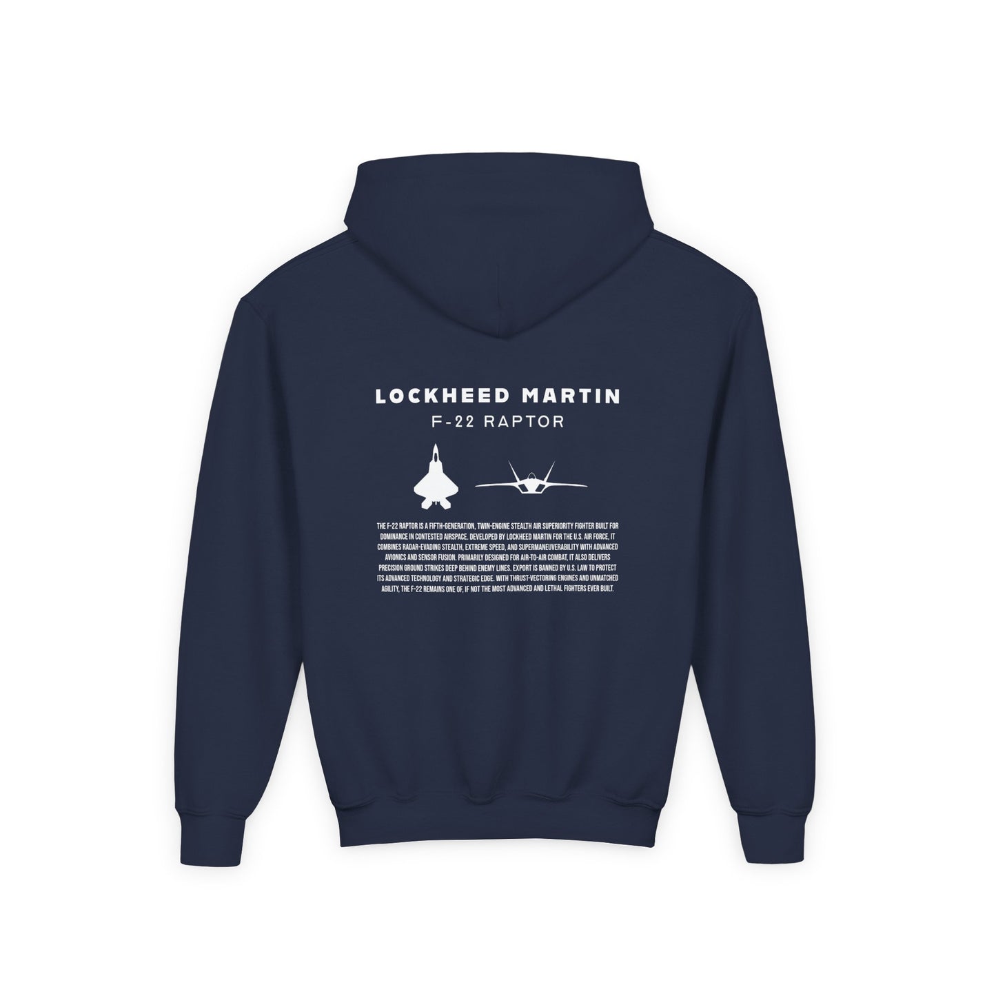 Youth F-22 Raptor Fighter Jet Unisex Hoodie