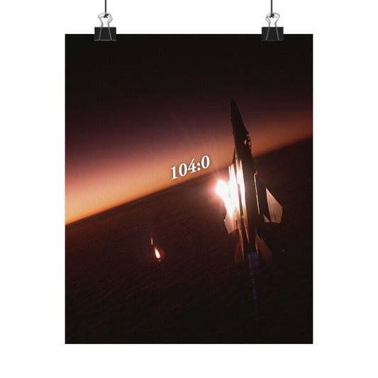 F-15 Eagle "104:0" Matte Vertical Poster
