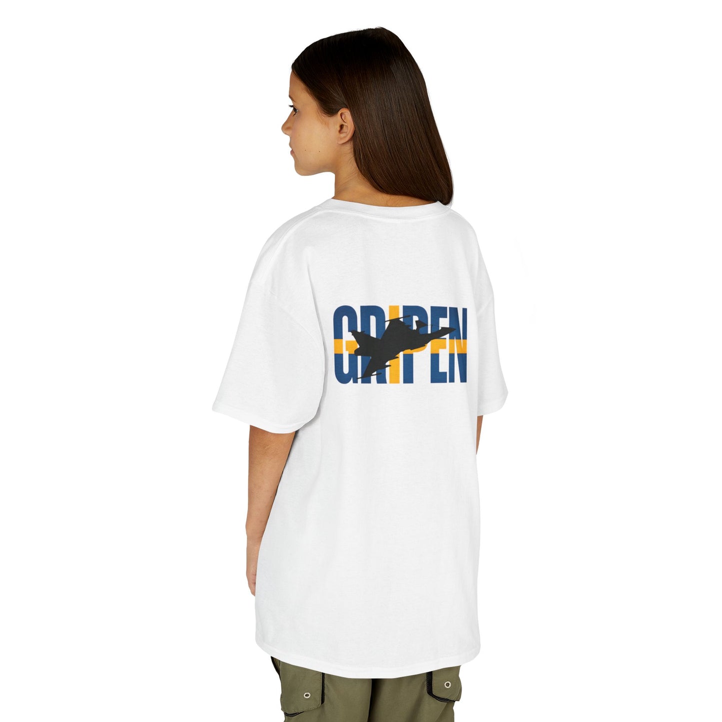 Camiseta unisex para niños del avión de combate Gripen JAS-39