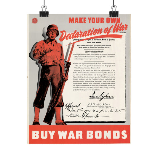 Vintage WWII "Buy War Bonds" Matte Vertical Poster