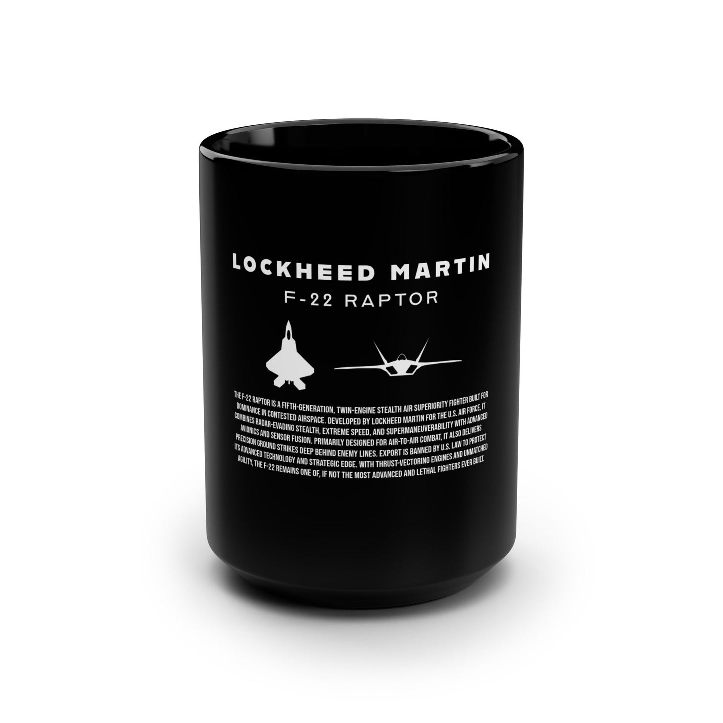 F-22 Raptor Black Mug