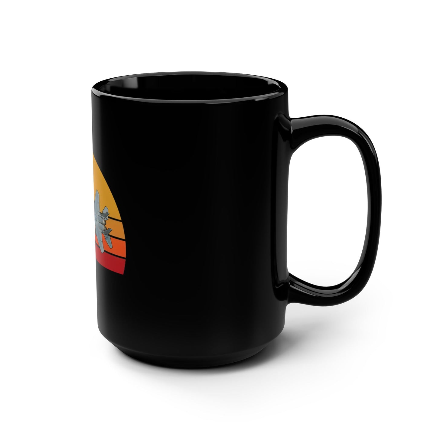 F-15 Retro Sunset Black Mug