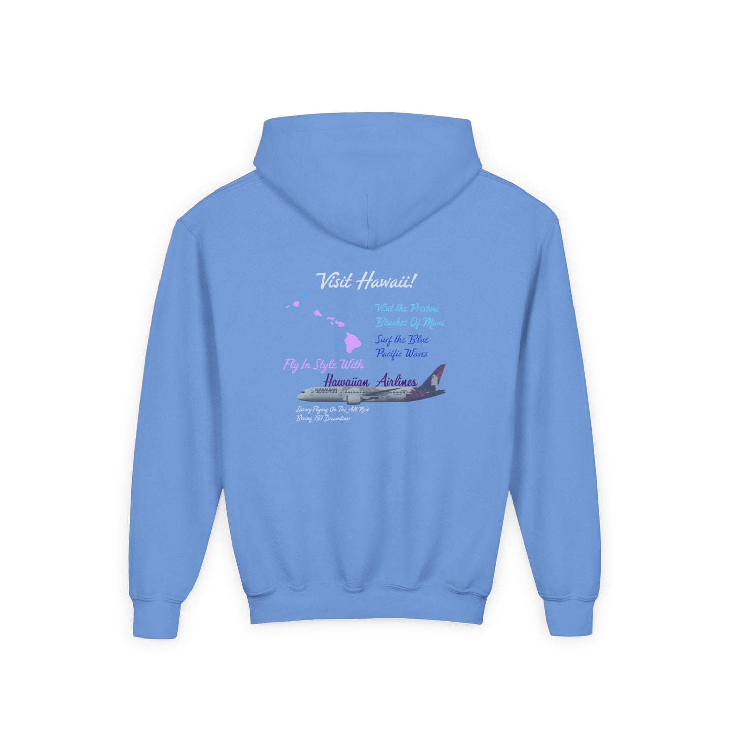 Youth Visit Hawaii Retro Airline Ad Unisex Hoodie