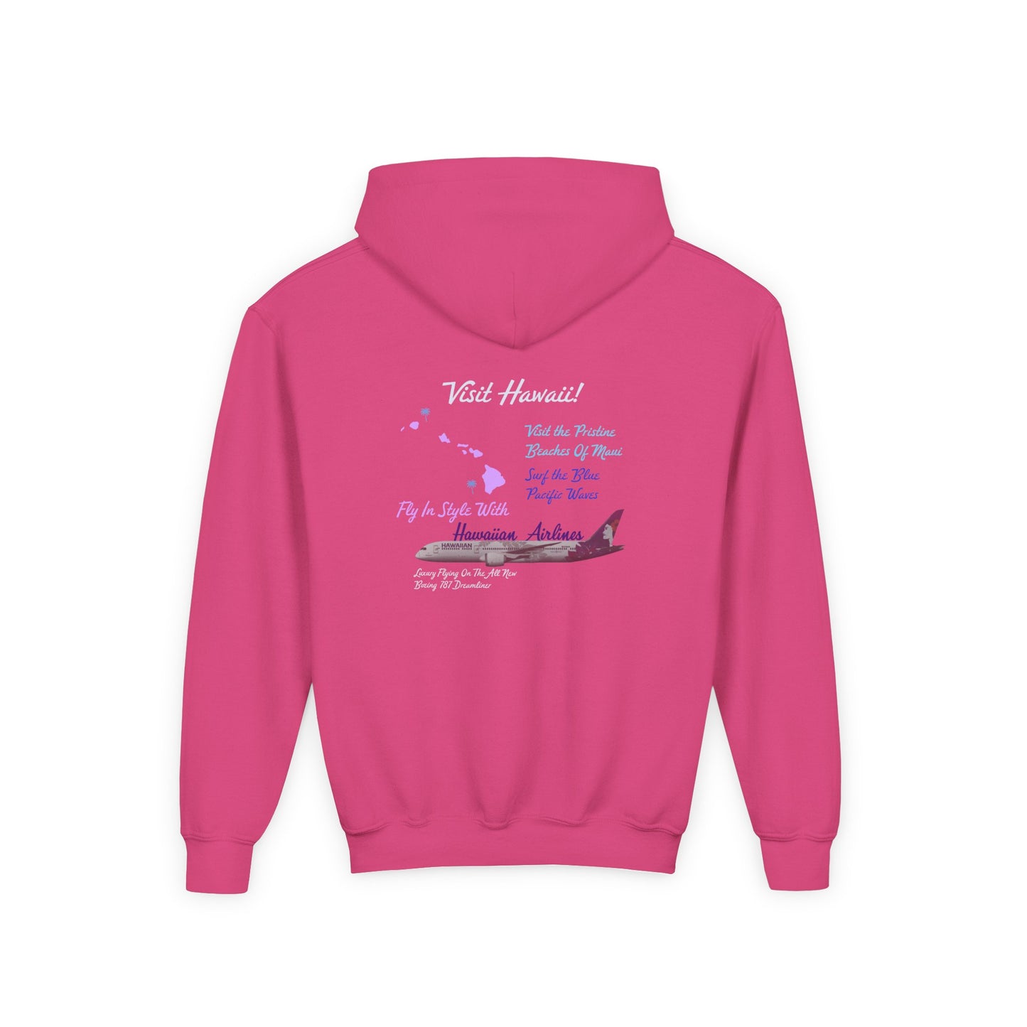 Youth Visit Hawaii Retro Airline Ad Unisex Hoodie