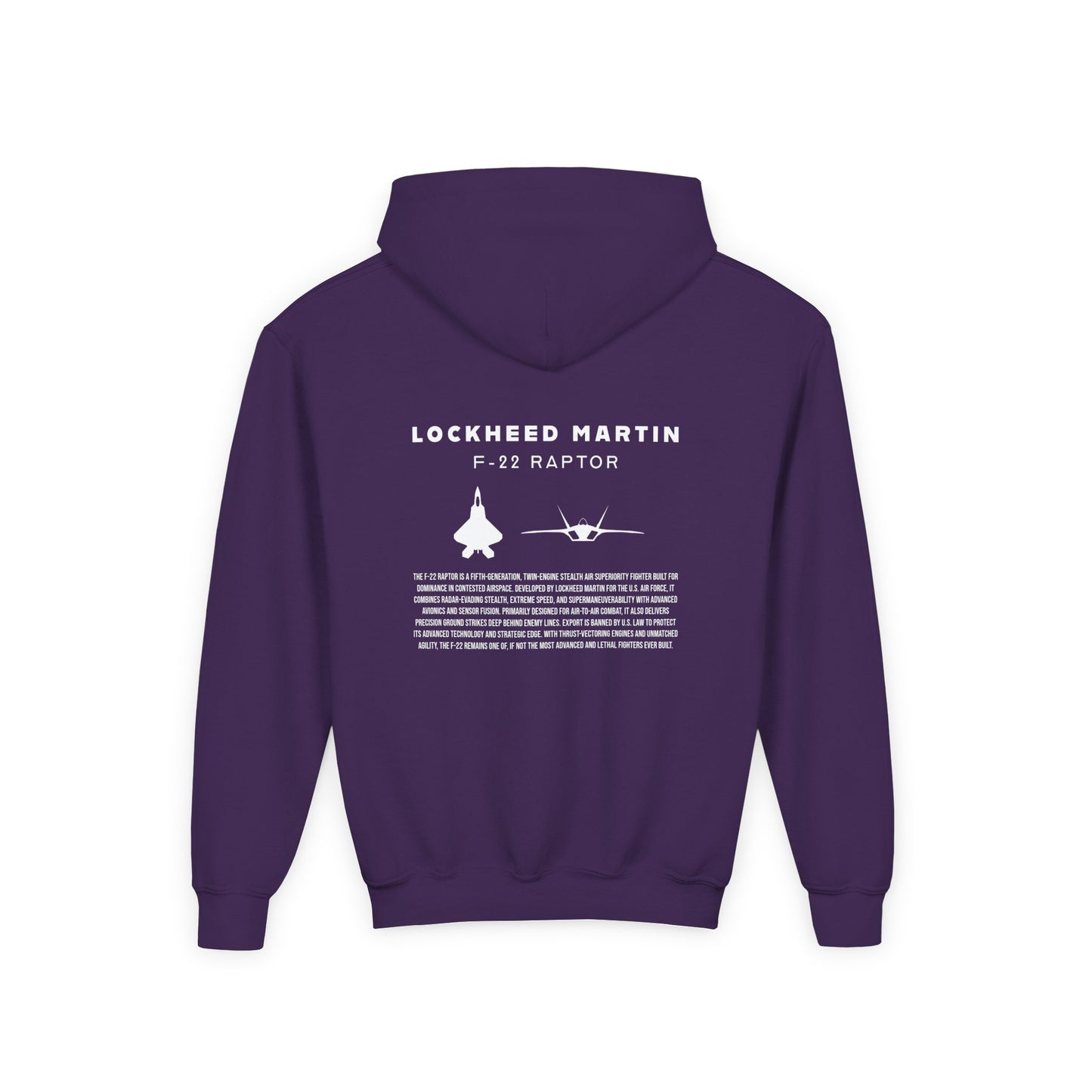 Youth F-22 Raptor Fighter Jet Unisex Hoodie